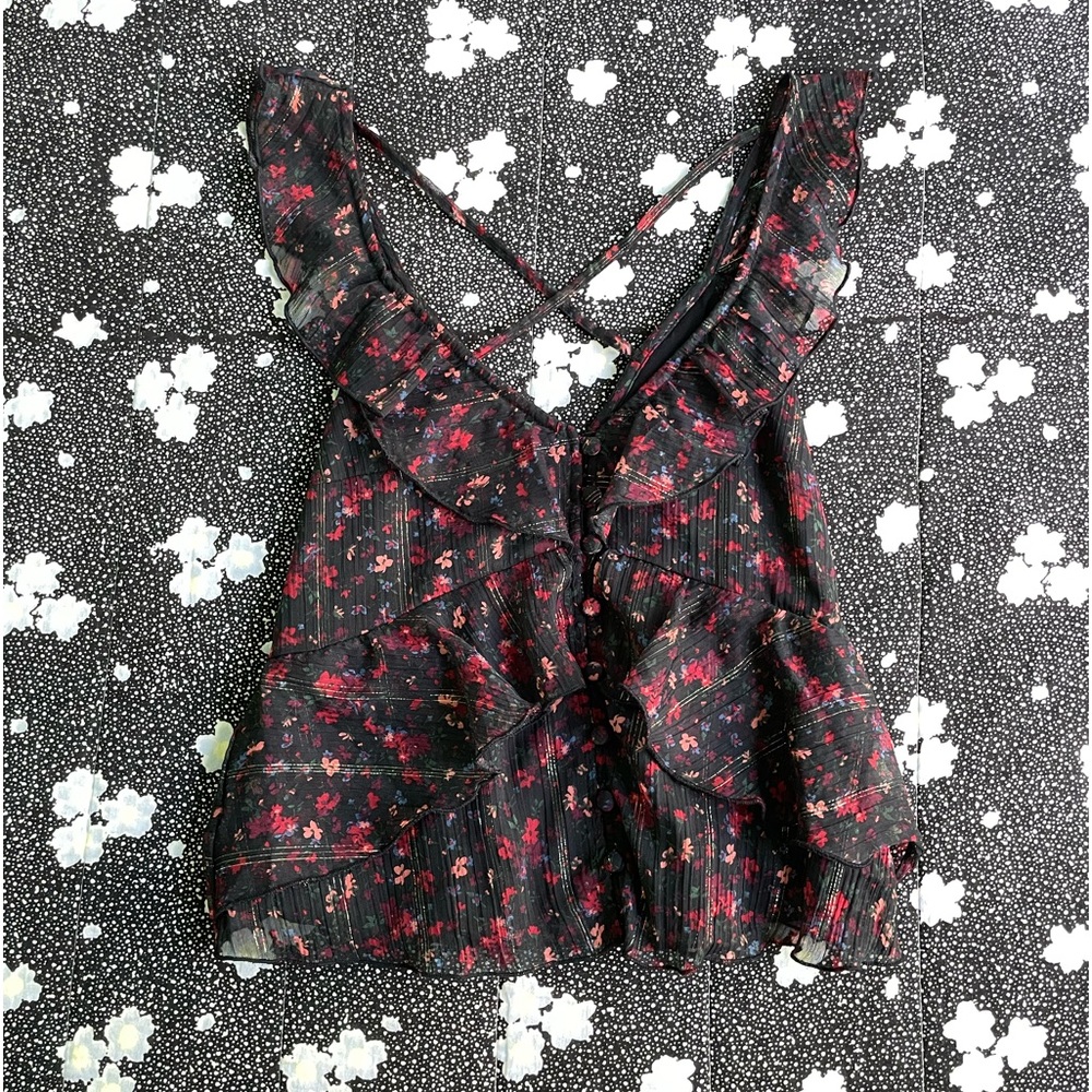 Abercrombie floral ruffle blouse